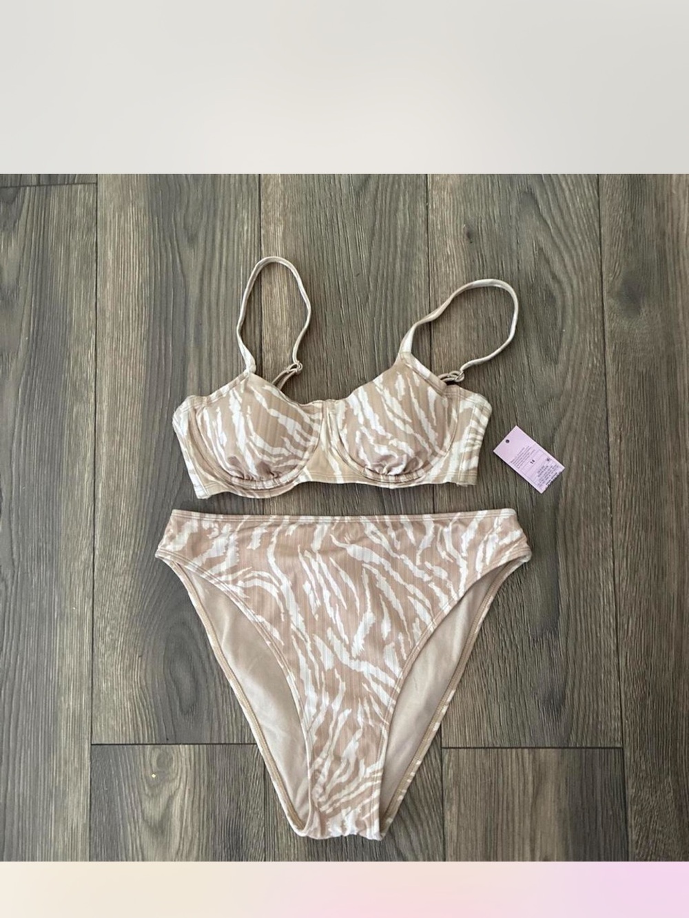 wild fable Beige Zebra Print Bikini
